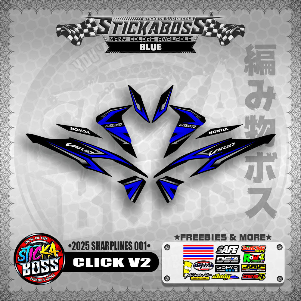 CLICK V2 INDO STICKER DECALS ( 2025 SHARPLINES 001 )【WITH FREEBIES】