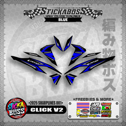 CLICK V2 INDO STICKER DECALS ( 2025 SHARPLINES 001 )【WITH FREEBIES】