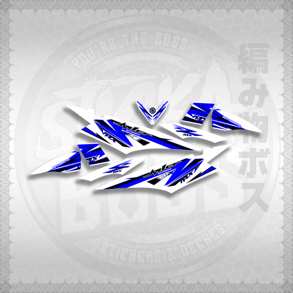 MIO SOUL I STRIPING CARBURETOR FOR WHITE STICKER DECALS By STICKABOSS (SOFIE LAMINATED WATERPROOF)