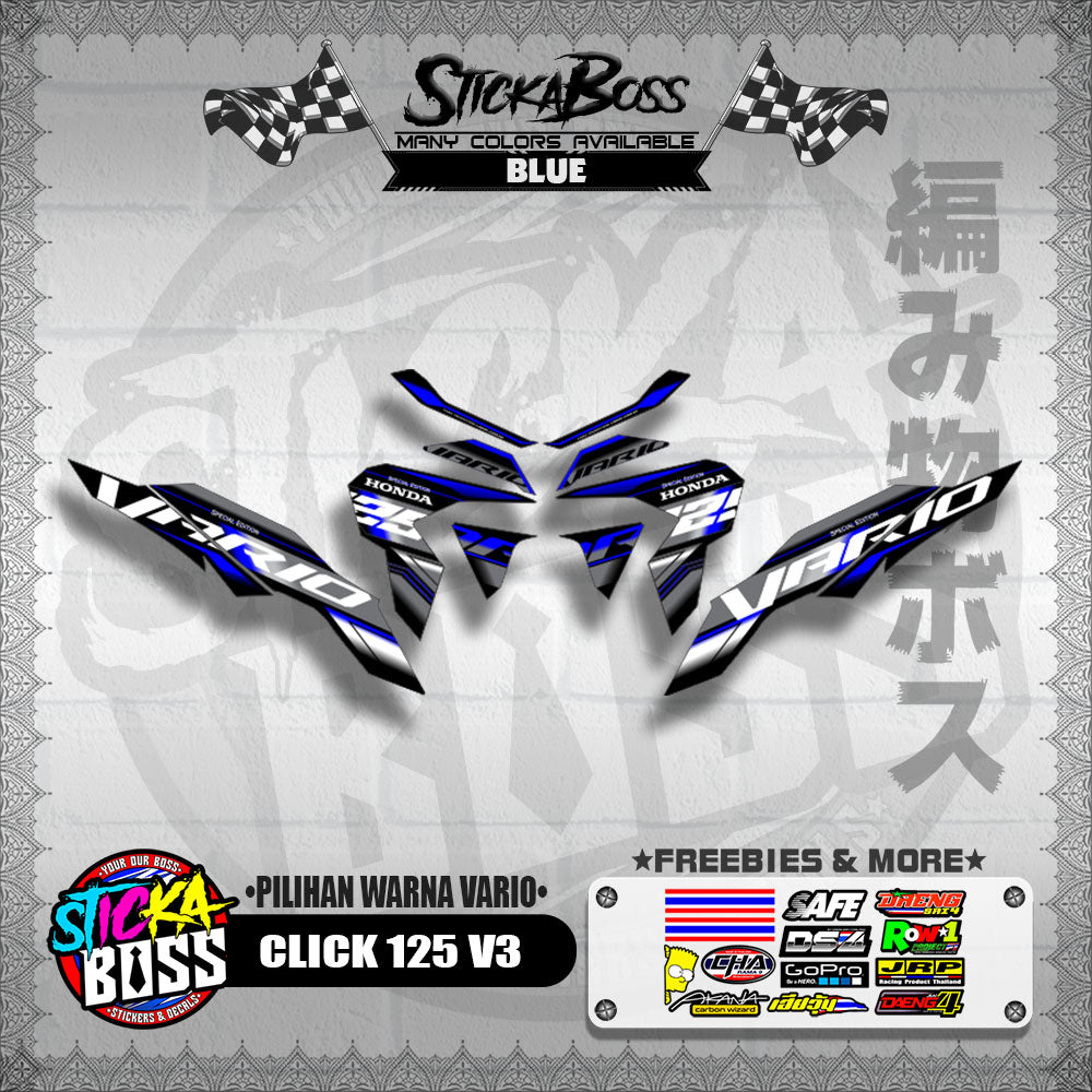 CLICK 125 V3 MALAYSIAN DECALS ( PILIHAN WARNA VARIO )【WITH FREEBIES】