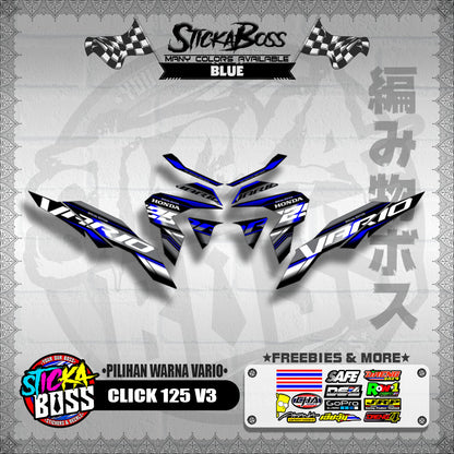 CLICK 125 V3 MALAYSIAN DECALS ( PILIHAN WARNA VARIO )【WITH FREEBIES】