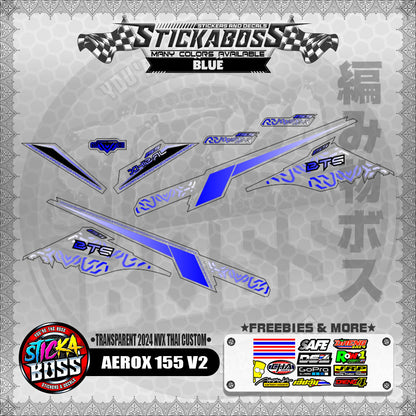 【PREMIUM UV PRINT】TRANSPARENT AEROX 155 V2 DECALS ( 2024 NVX THAI CUSTOM )【WITH FREEBIES】
