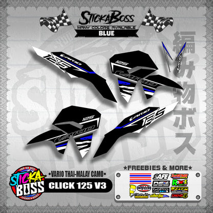CLICK 125 V3 DECALS ( VARIO THAI-MALAY CAMO )【WITH FREEBIES】