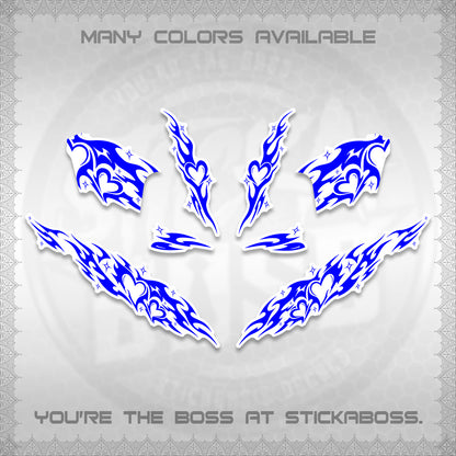 CLICK 125 V2 FOR WHITE DECALS (2026 STRIPING HEART DESIGN) STICKER KITS BY STICKABOSS
