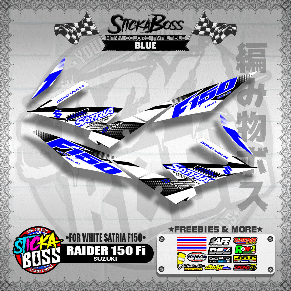 RAIDER 150 Fi STOCK DECAL ( FOR WHITE SATRIA F150 )【WITH FREEBIES】
