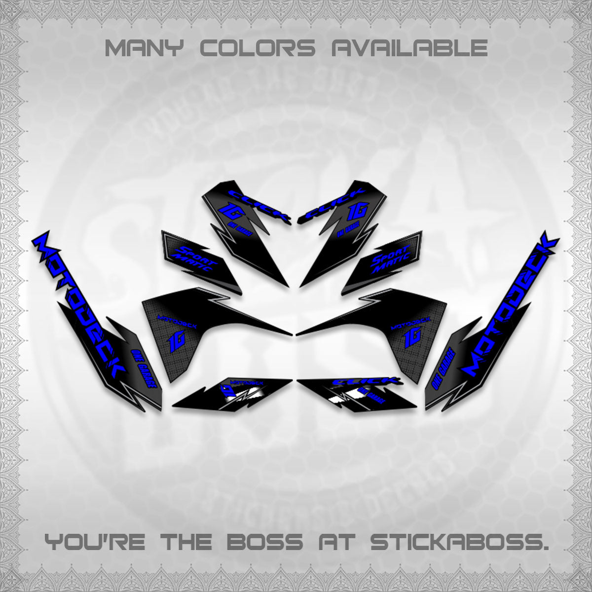 CLICK V3 DECALS (ONE GARAGE INSPIRED)STICKER DECALS BY STICKABOSS