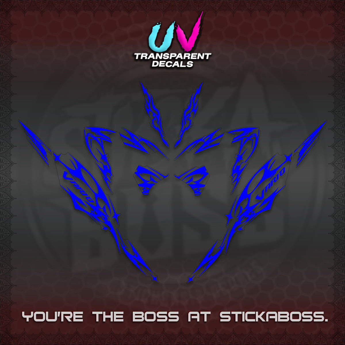 CLICK 125 V4 VARIO UV TRANSPARENT DECALS (2026 TRIBAL LIGHTNING DESIGN) STICKER KITS BY STICKABOSS