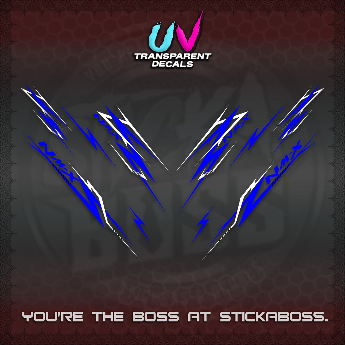 NMAX V2 UV TRANSPARENT DECALS (2024 NM A8 STYLE) STICKER DECALS By STICKABOSS