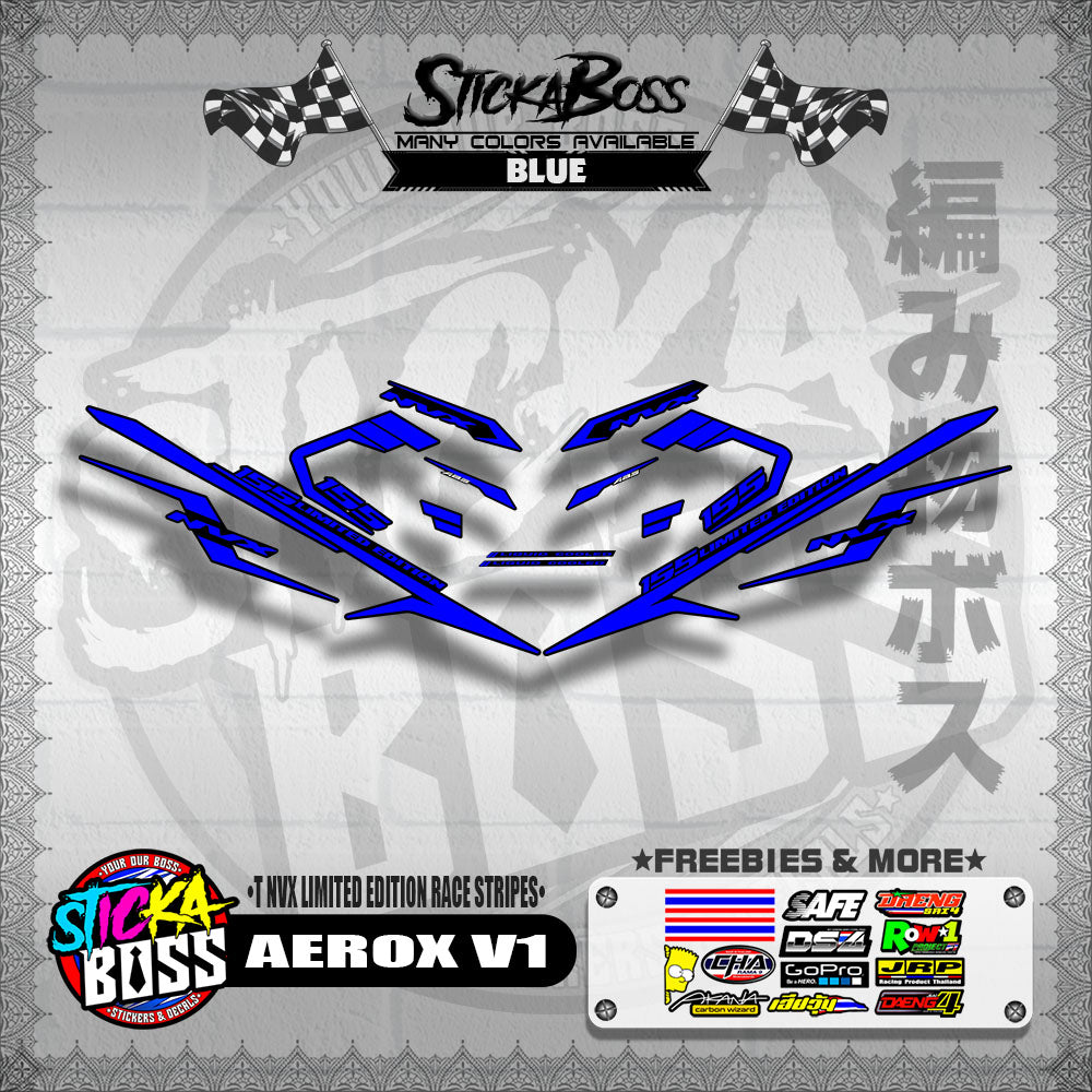AEROX V1 DECALS ( NVX LIMITED EDITION RACE STRIPES )【WITH FREEBIES】