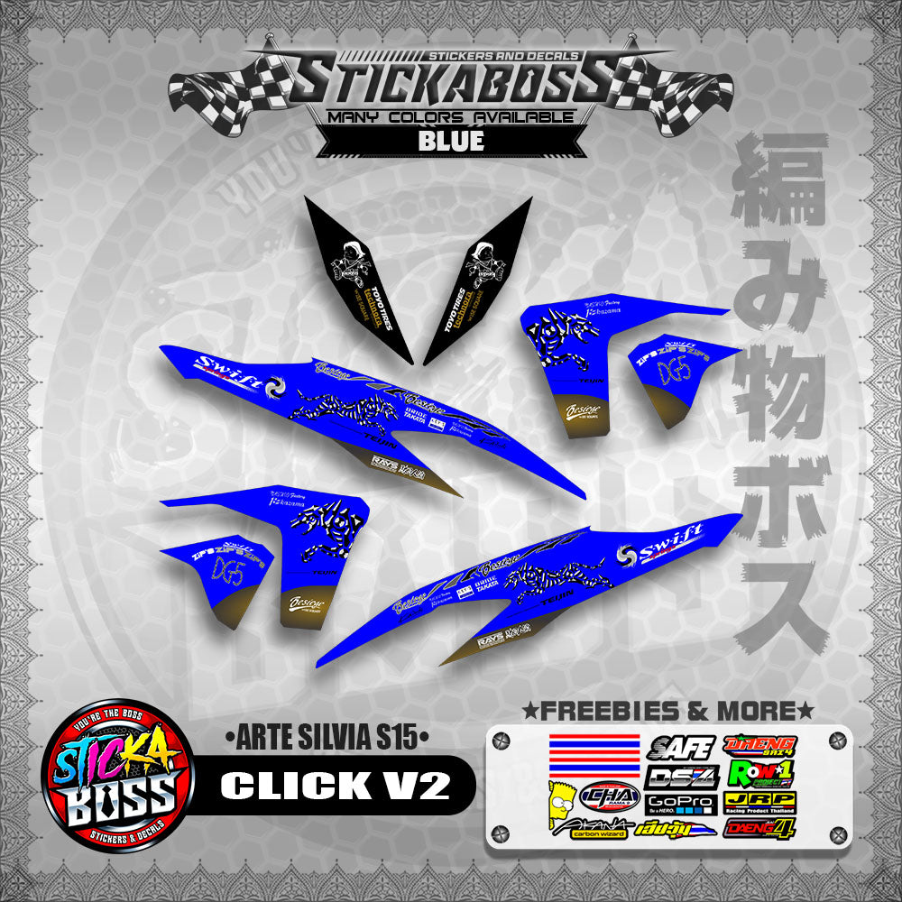CLICK V2 STICKER DECALS ( ARTE SILVIA S15 )【WITH FREEBIES】