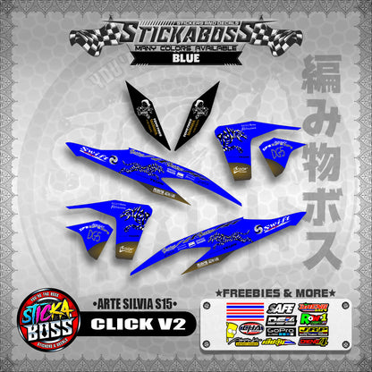 CLICK V2 STICKER DECALS ( ARTE SILVIA S15 )【WITH FREEBIES】