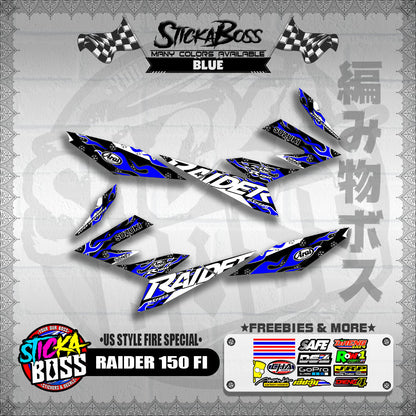 RAIDER 150 FI DECALS ( US STYLE FIRE SPECIAL )【WITH FREEBIES】
