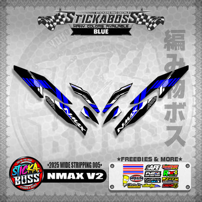 NMAX V2 INDO STICKER DECALS ( 2025 WIDE STRIPPING 005 )【WITH FREEBIES】