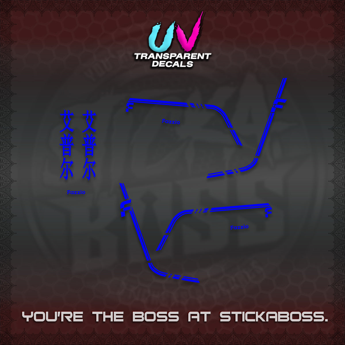 FAZZIO UV TRANSPARENT DECALS (2026 JAPAN LINES) STICKER KITS BY STICKABOSS