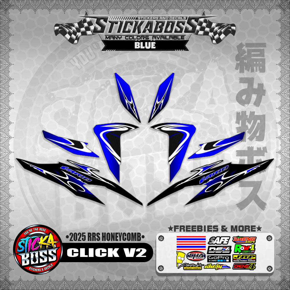 CLICK V2 INDO STICKER DECALS ( 2025 RRS HONEYCOMB )【WITH FREEBIES】