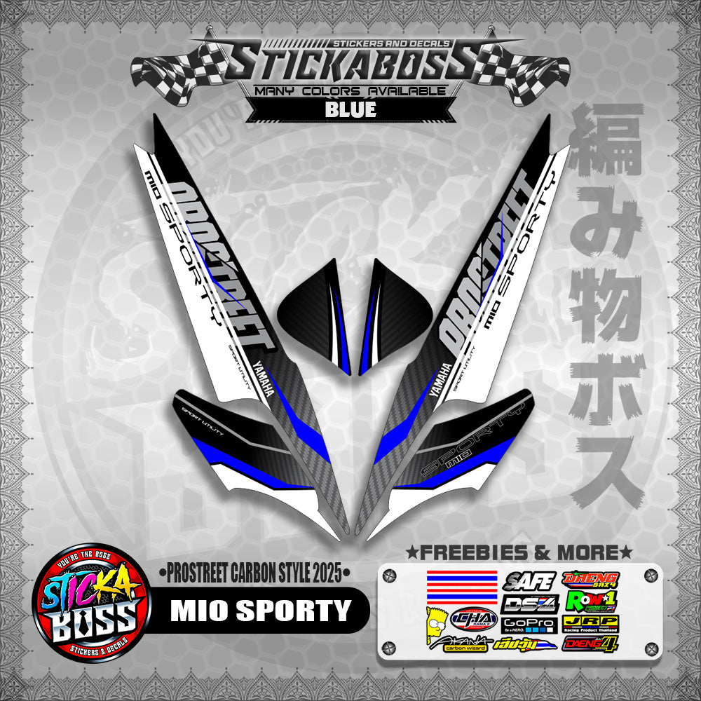 MIO SPORTY STICKER DECALS ( PROSTREET CARBON STYLE 2025 )【WITH FREEBIES】