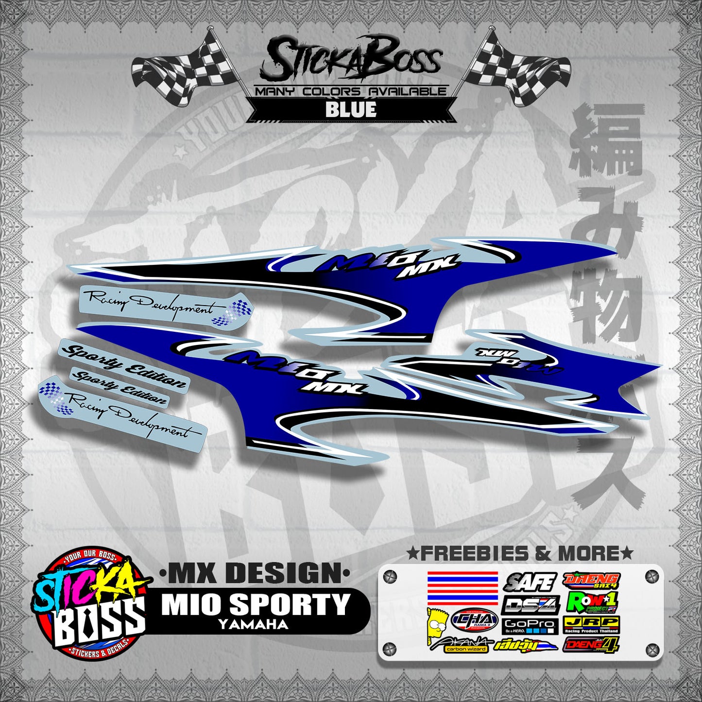 MIO SPORTY STOCK DECALS ( MX DESIGN )【WITH FREEBIES】
