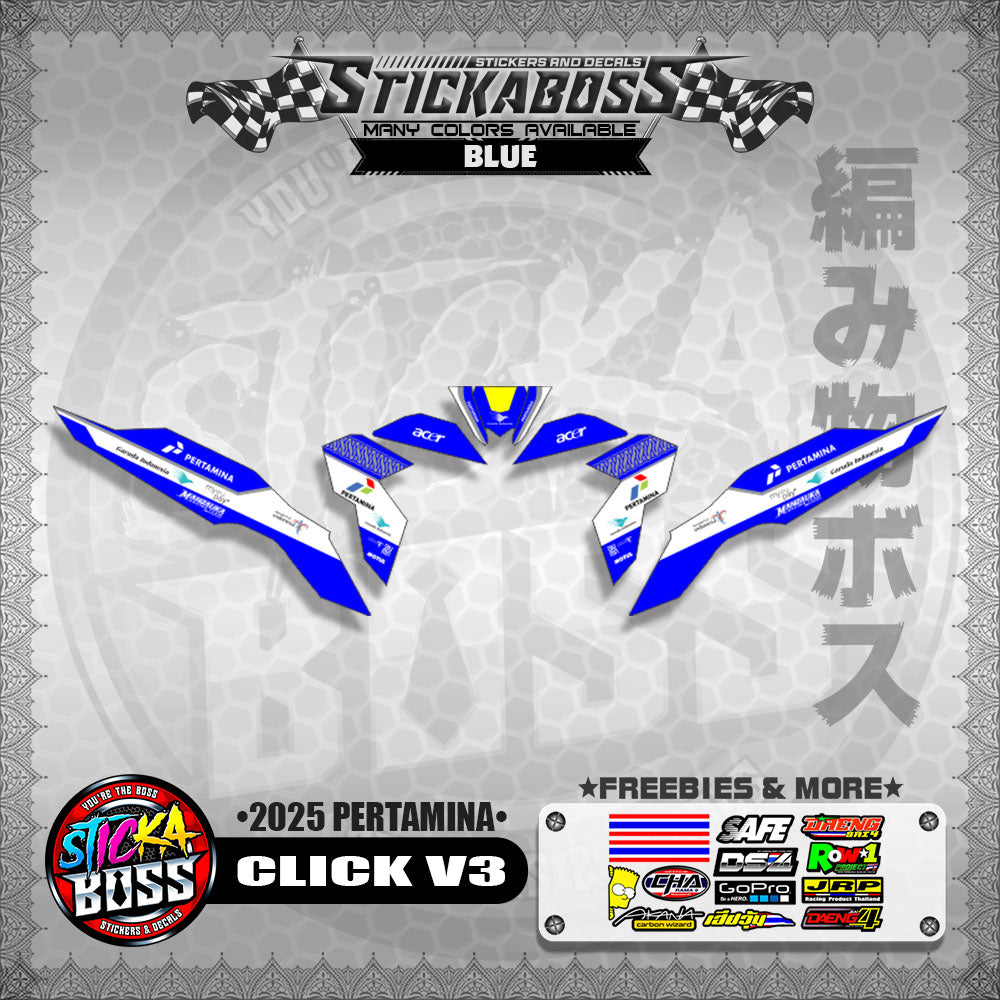 CLICK V3 STICKER DECALS ( 2025 PERTAMINA )【WITH FREEBIES】