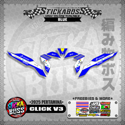 CLICK V3 STICKER DECALS ( 2025 PERTAMINA )【WITH FREEBIES】