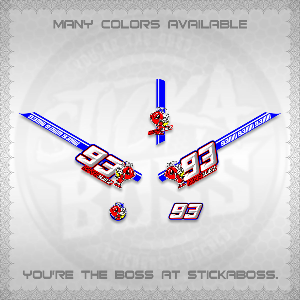 GIORNO 125 DECALS (MARQUEZ 93 DESIGN) STICKER DECALS BY STICKABOSS