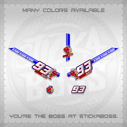 GIORNO 125 DECALS (MARQUEZ 93 DESIGN) STICKER DECALS BY STICKABOSS