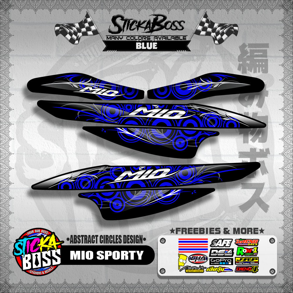 MIO SPORTY DECALS ( ABSTRACT CIRCLES DESIGN )【WITH FREEBIES】