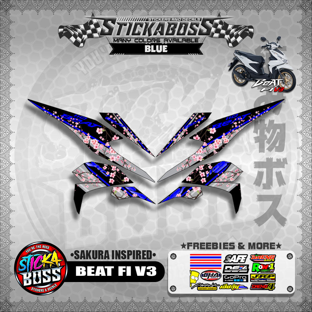 BEAT V3 STICKER DECALS ( SAKURA INSPIRED )【WITH FREEBIES】