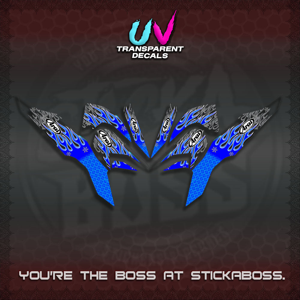 【PREMIUM UV PRINT】TRANSPARENT CLICK 125 V3  DECALS(ARAI API NEW TERBARU DESIGN)By STICKABOSS