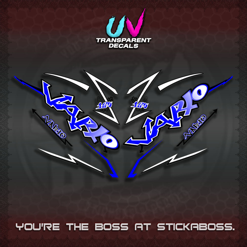 CLICK V3 UV TRANSPARENT INDO VARIO DECALS (STRIPPING GRAFITY MOTIF)STICKER DECALS By STICKABOSS