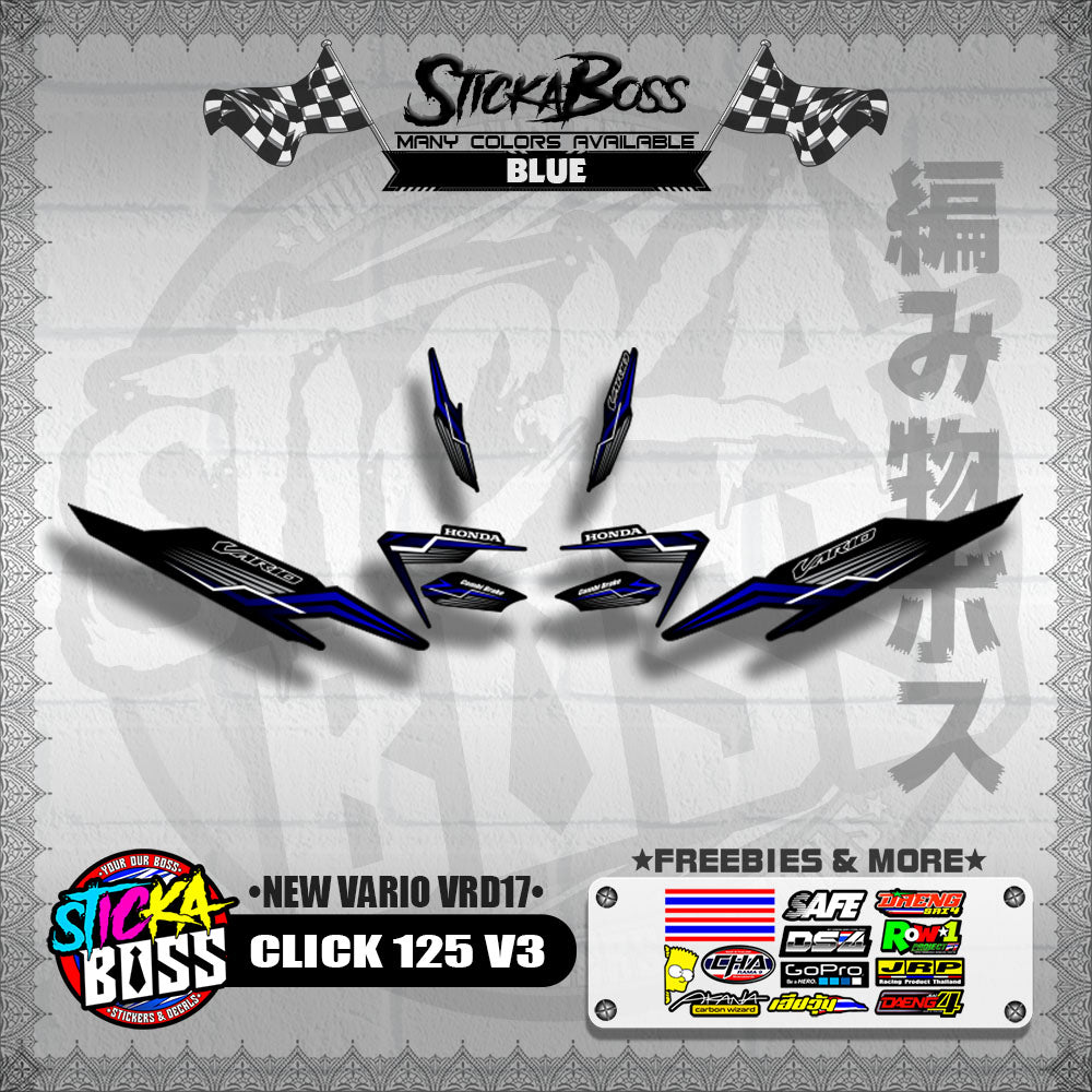 CLICK 125 V3 DECALS ( NEW VARIO VRD17 ) [PREMIUM GLOSSY LAMINATED ]【WITH FREEBIES】