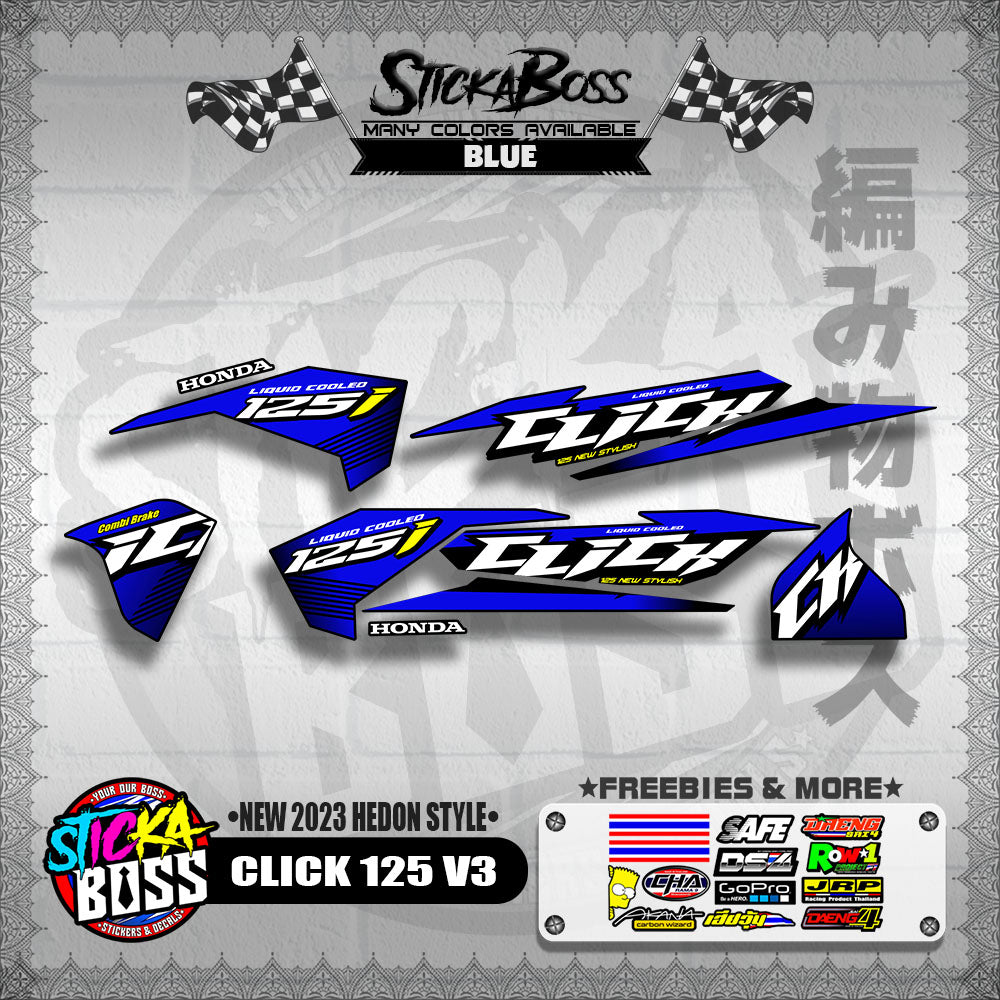 CLICK 125 V3 DECALS ( NEW 2023 HEDON STYLE )【WITH FREEBIES】