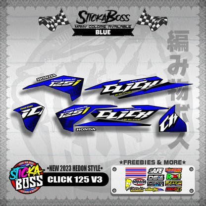CLICK 125 V3 DECALS ( NEW 2023 HEDON STYLE )【WITH FREEBIES】