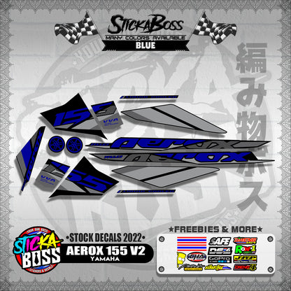 AEROX 155 V2 ( STOCK DECALS 2022 )【WITH FREEBIES】