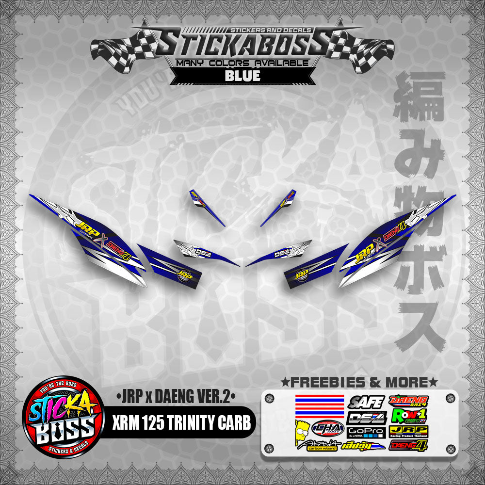 Honda XRM 125 Trinity Carb Decals - (JRP x DAENG VER.2)【PREMIUM GLOSSY LAMINATED】