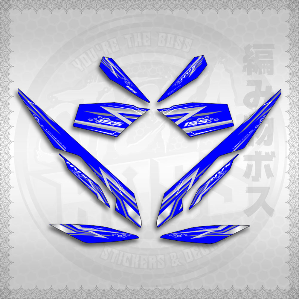 STICKER DECALS for AEROX V3 ALPHA TURBO INDO-MALAYSIAN (AV313SHSTED) By STICKABOSS (SOFIE LAMINATED WATERPROOF)