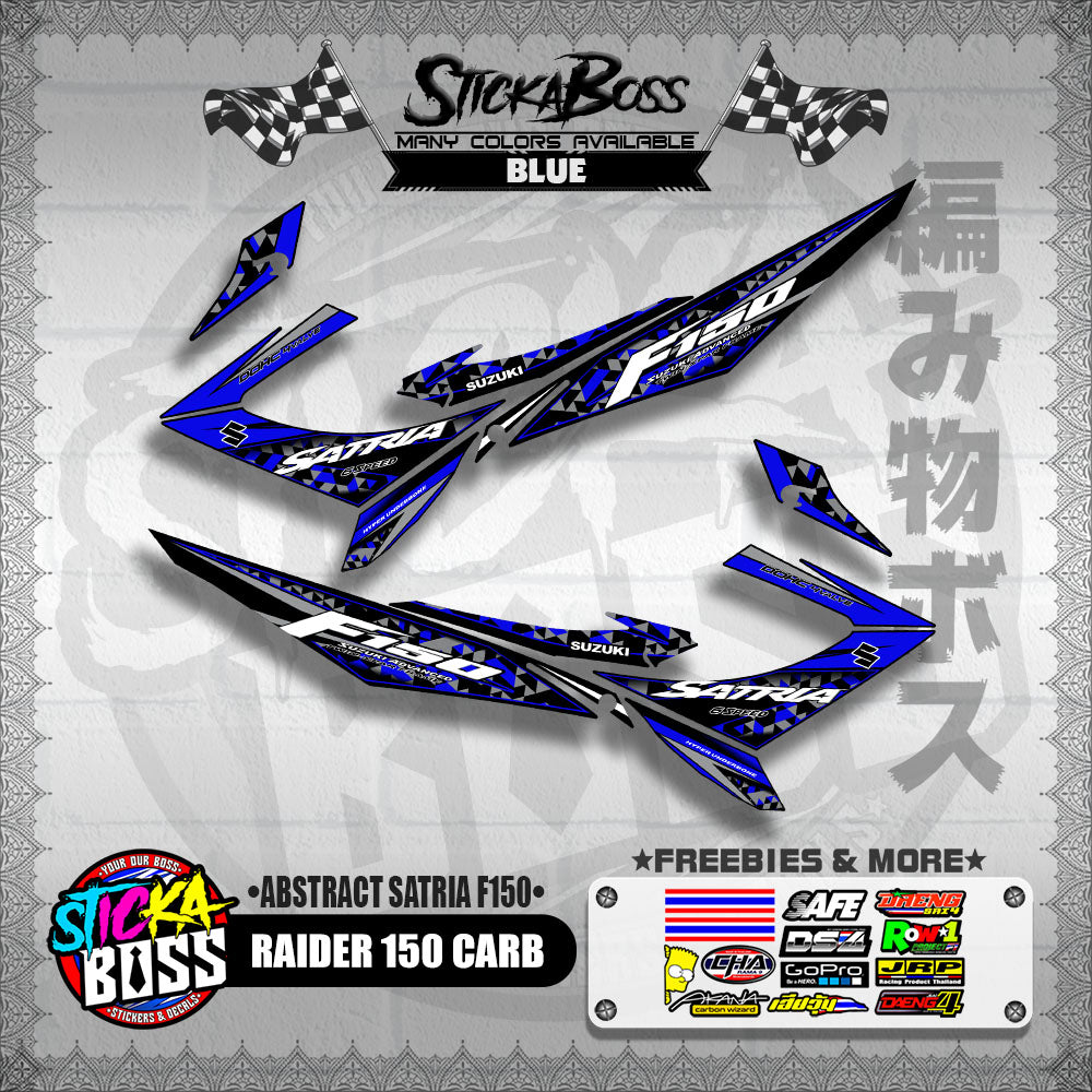 RAIDER 150 CARB DECALS ( ABSTRACT SATRIA F150 ) [ PREMIUM GLOSSY LAMINATED ]【WITH FREEBIES】