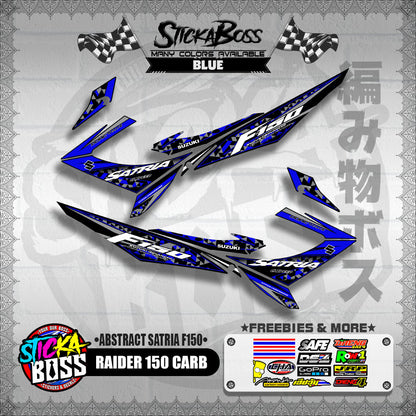 RAIDER 150 CARB DECALS ( ABSTRACT SATRIA F150 ) [ PREMIUM GLOSSY LAMINATED ]【WITH FREEBIES】