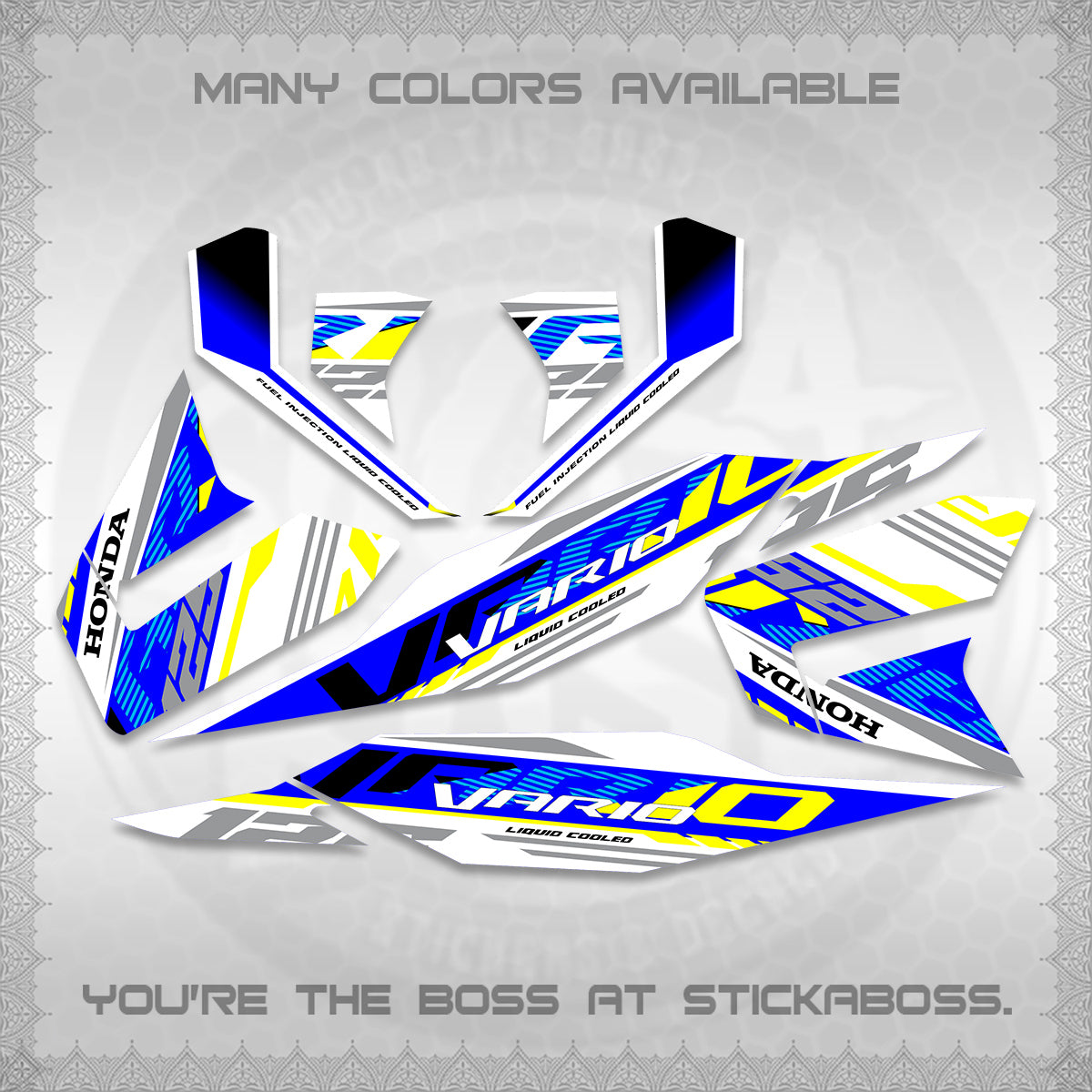 CLICK 125 V4 MALAY VARIO FOR WHITE DECALS (2026 VV12 DESIGN) STICKER KITS BY STICKABOSS