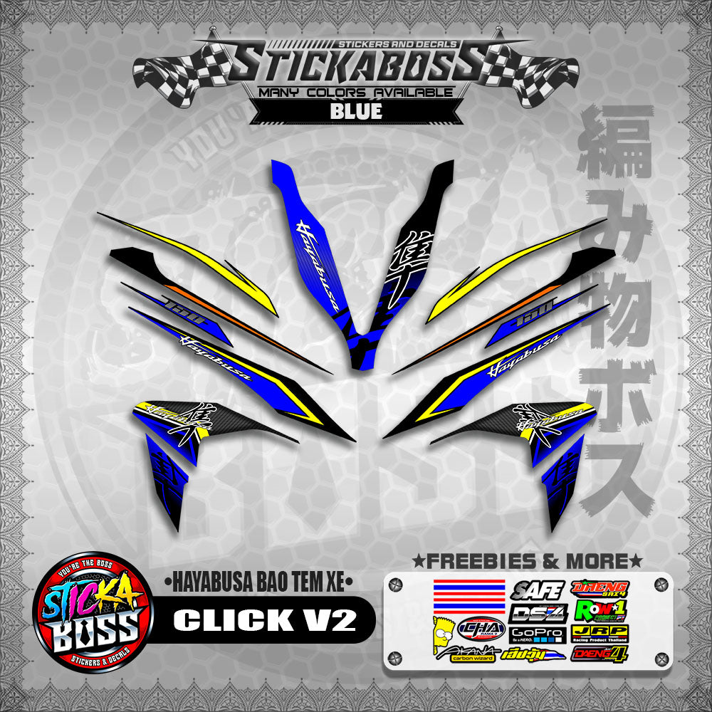 CLICK V2 INDO STICKER DECALS ( HAYABUSA BAO TEM XE )【WITH FREEBIES】
