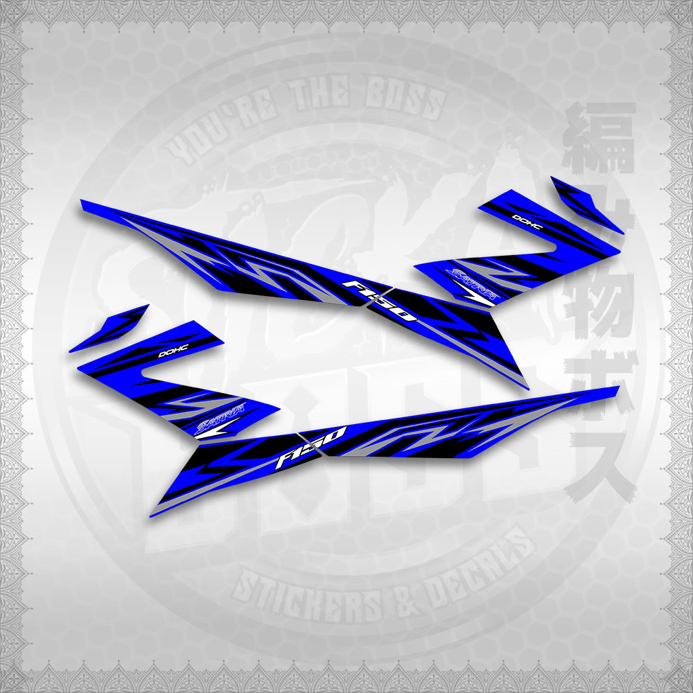 STICKER DECALS for RAIDER 150 Fi (RFINESASHED20) By STICKABOSS (SOFIE LAMINATED WATERPROOF)