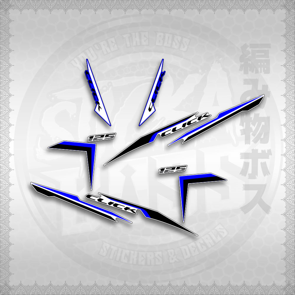 STICKER DECALS for CLICK 125 V2 (CV224NVSTIN) By STICKABOSS (SOFIE LAMINATED WATERPROOF)