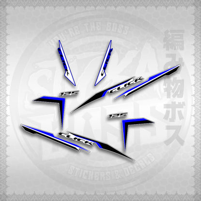 STICKER DECALS for CLICK 125 V2 (CV224NVSTIN) By STICKABOSS (SOFIE LAMINATED WATERPROOF)