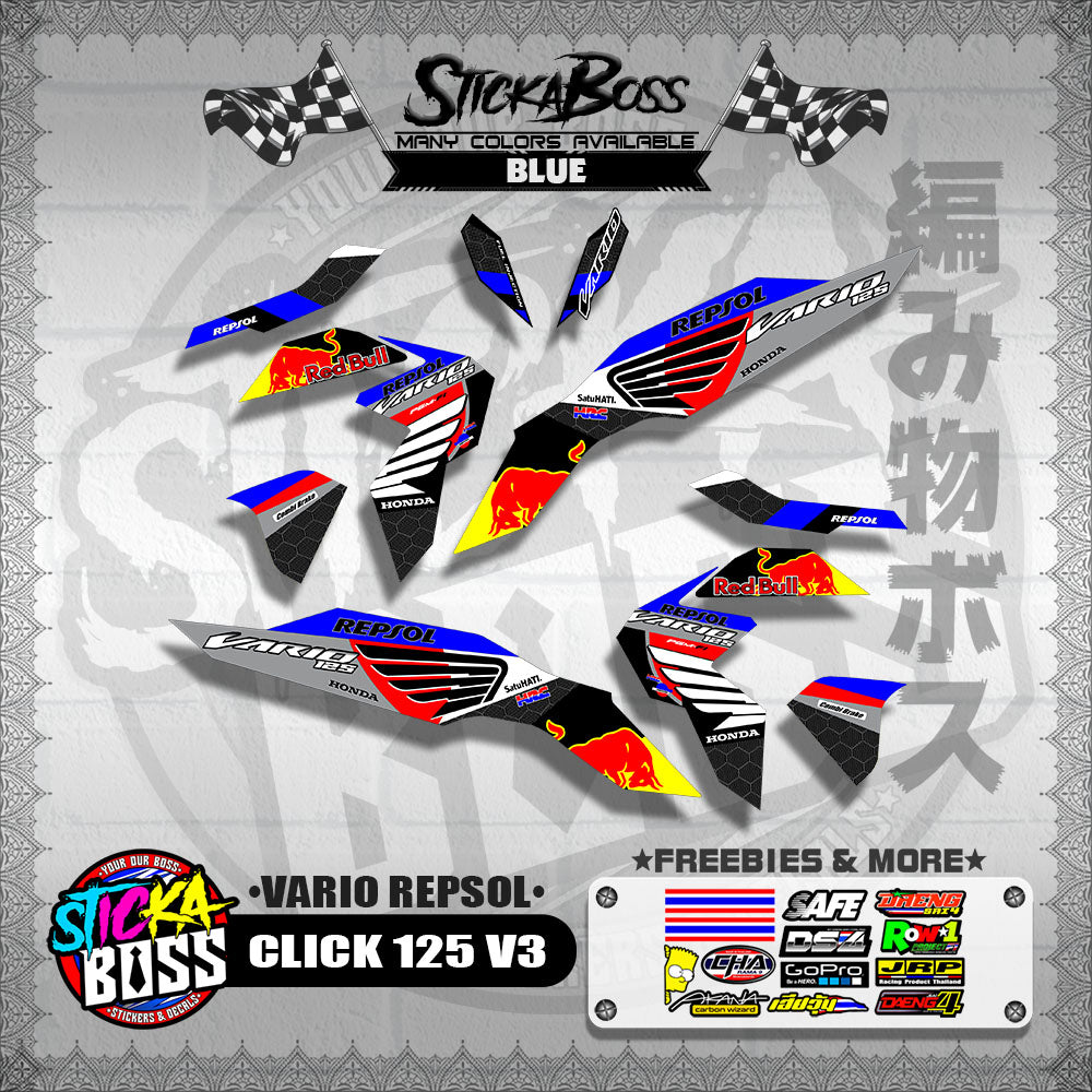 CLICK 125 V3 DECALS ( VARIO REPSOL )【WITH FREEBIES】
