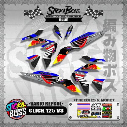 CLICK 125 V3 DECALS ( VARIO REPSOL )【WITH FREEBIES】