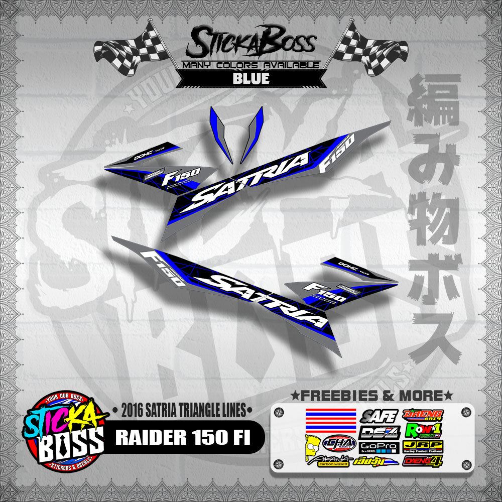 RAIDER 150 FI DECALS ( 2016 SATRIA TRIANGLE LINES )【WITH FREEBIES】