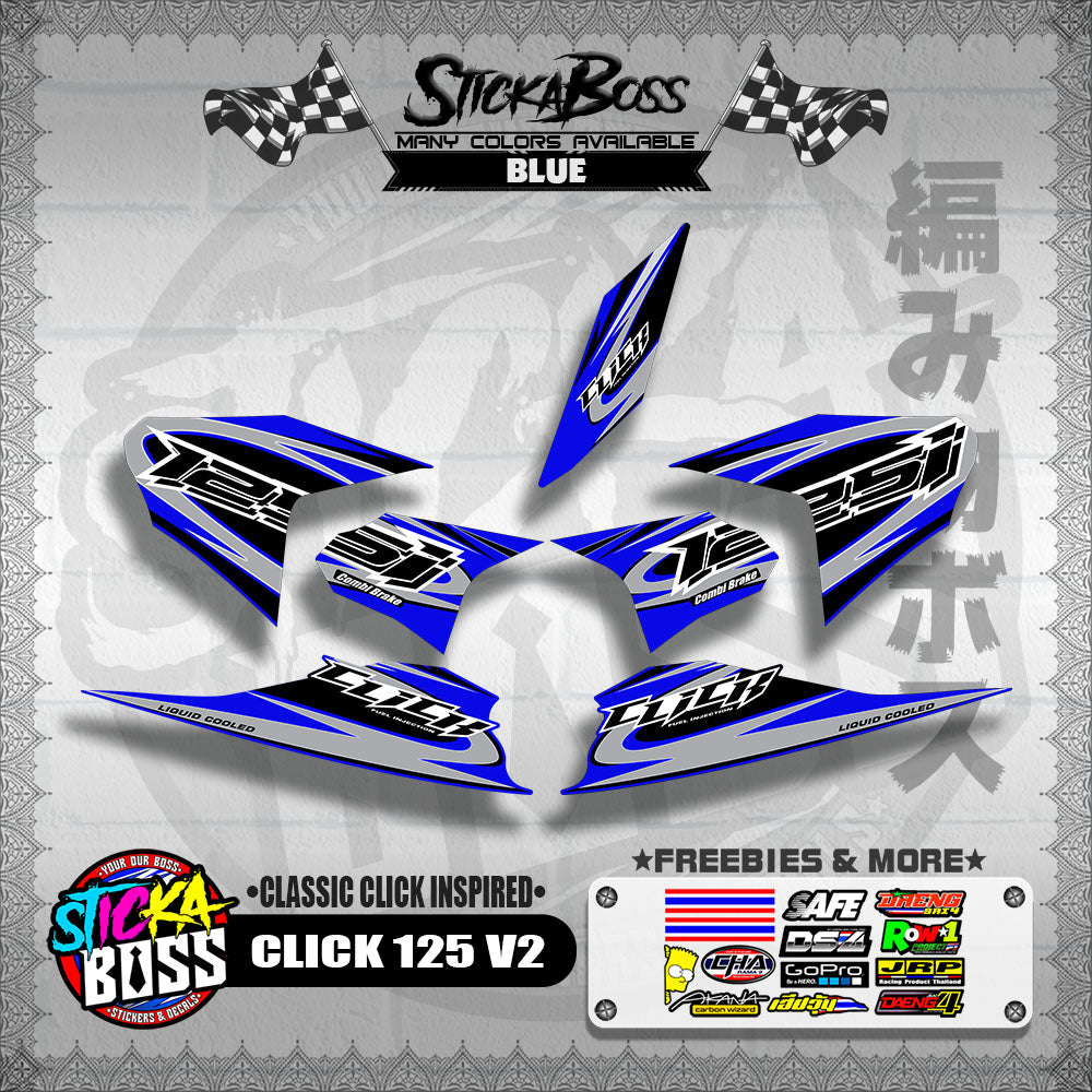 CLICK 125 V2 DECALS ( CLASSIC CLICK INSPIRED )【WITH FREEBIES】