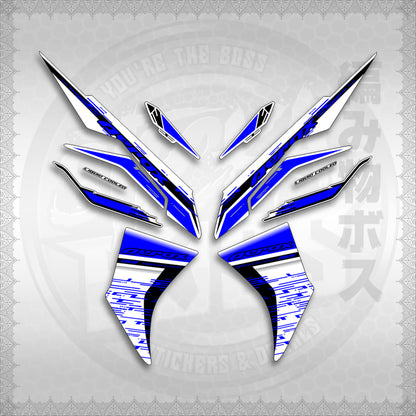 STICKER DECALS for AEROX V3 ALPHA TURBO INDO FOR WHITE (AV3NESTEDMA) By STICKABOSS (SOFIE LAMINATED WATERPROOF)