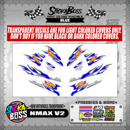 NMAX V2 DECALS ( NEW HOTWHEELS TRANSPARENT )【WITH FREEBIES】
