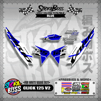 CLICK 125 V2 DECALS ( FOR WHITE VARIO 2021 )【WITH FREEBIES】