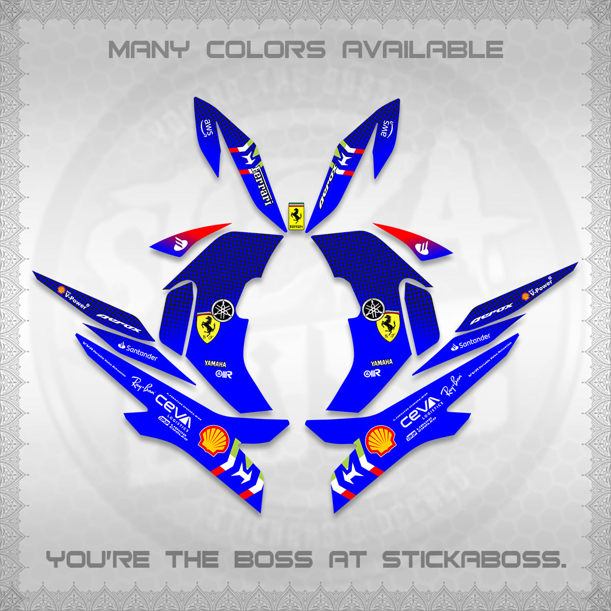 AEROX V2 DECALS (2026 HORSE RACE DESIGN) STICKER DECALS By STICKABOSS